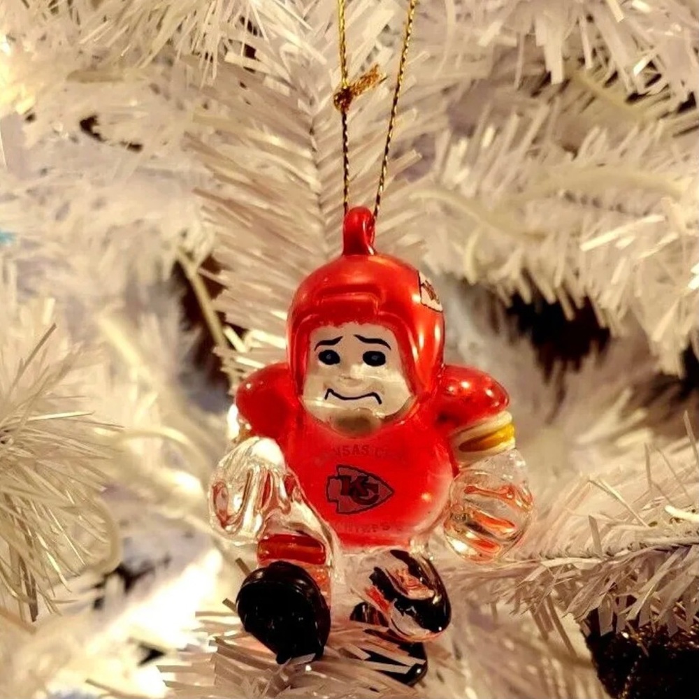 Kansas City Chiefs Glass Crystal Christmas Tree NFL Team Ornament New